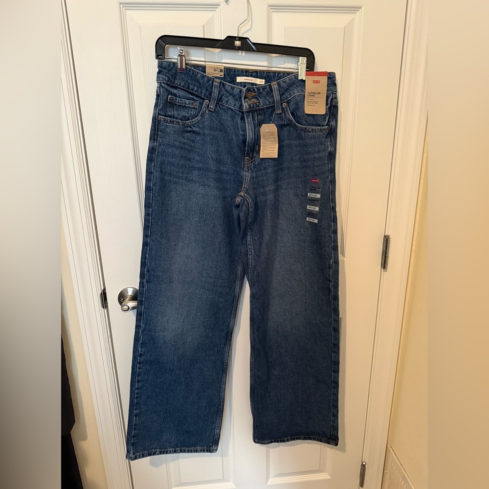 Levi's Super Low Dark Blue Baggy Jeans